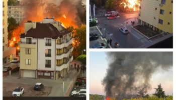 Огнен ад във Варна! Горят постройки до общежитие /ВИДЕО+СНИМКИ